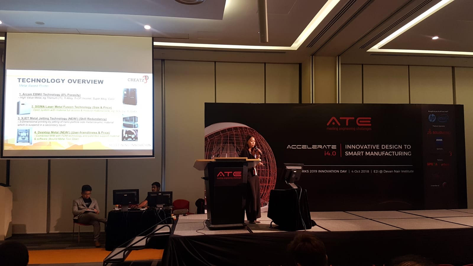 Ms. Sally Chuen, Applications and Sales Manager at Creatz3D, giving her presentation.