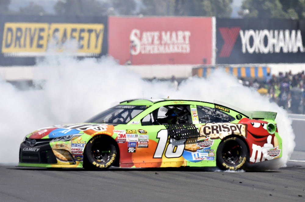 Kyle Busch won the Toyota/Save Mart 350 at Sonoma Raceway in 2015 with a 3D-printed polycarbonate gauge insert mounted on the dashboard of his No. 18 Toyota stock car.