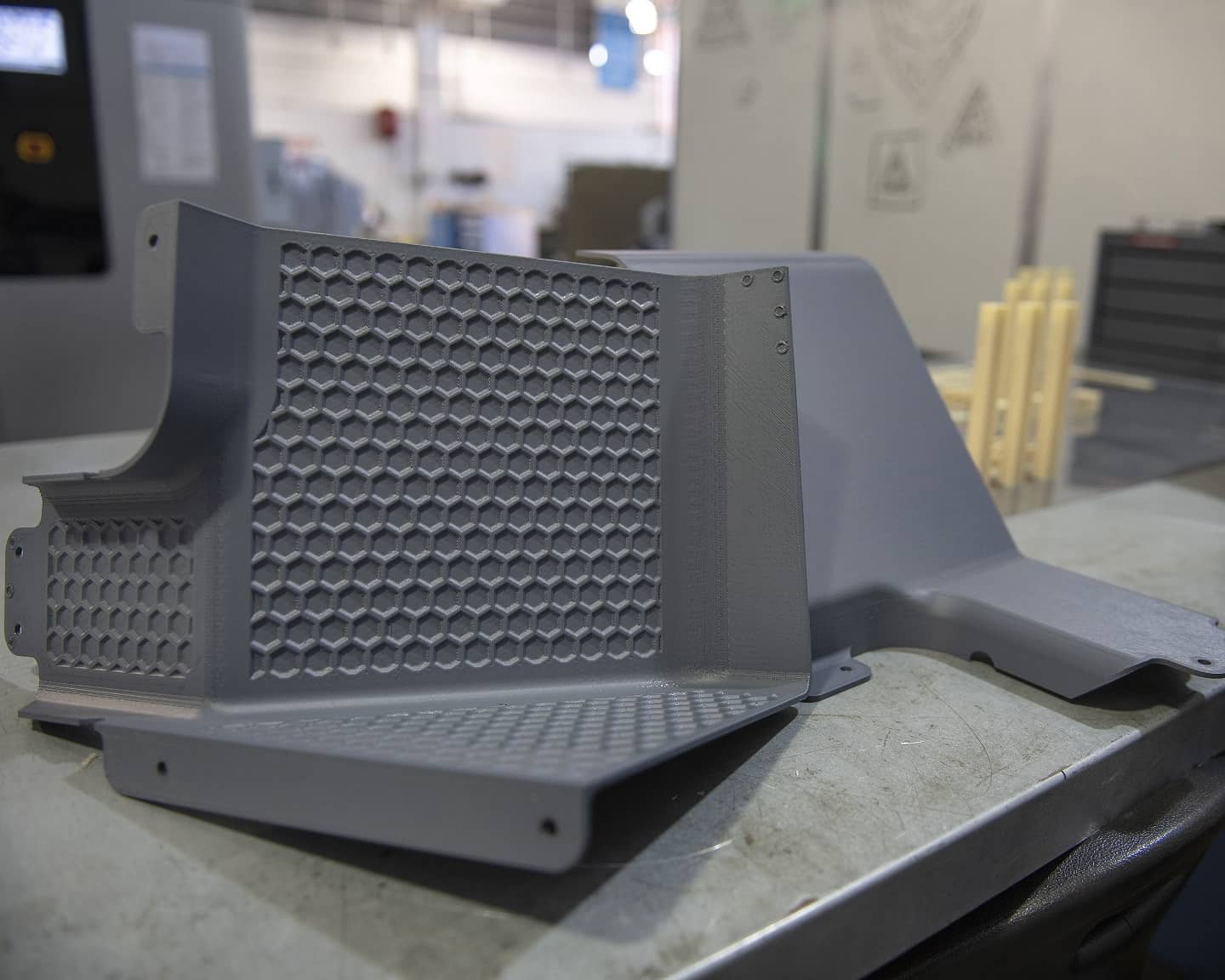 The first 3D printed aircraft parts from Stratasys F900 - latrine covers.