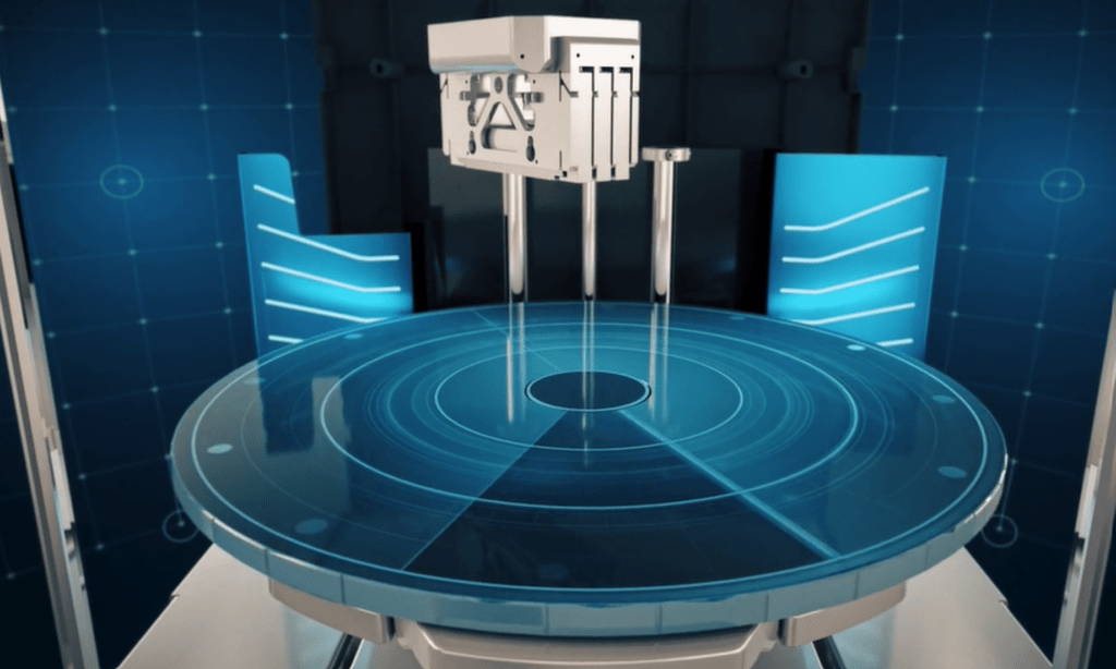 Patented Rotating Build Platform of J55
